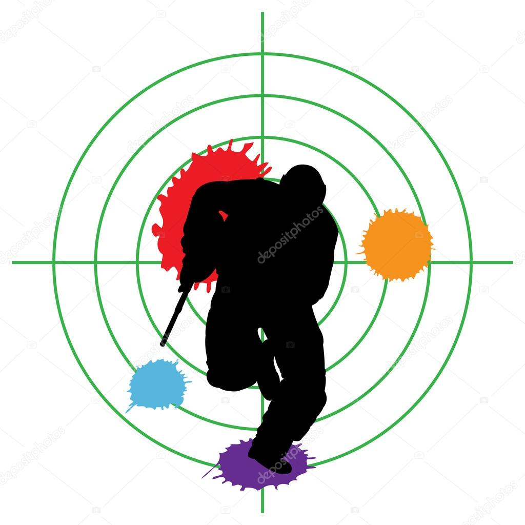 Paintball silhouette and a target Stock Vector Image by ©1001_holiday