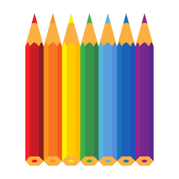 Gökkuşağı arka plan üzerinde renkli kalemler