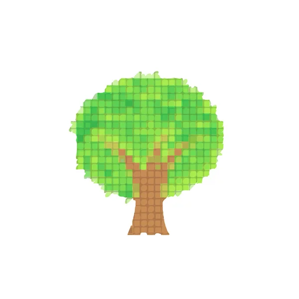 Pixel tree — Stock Vector