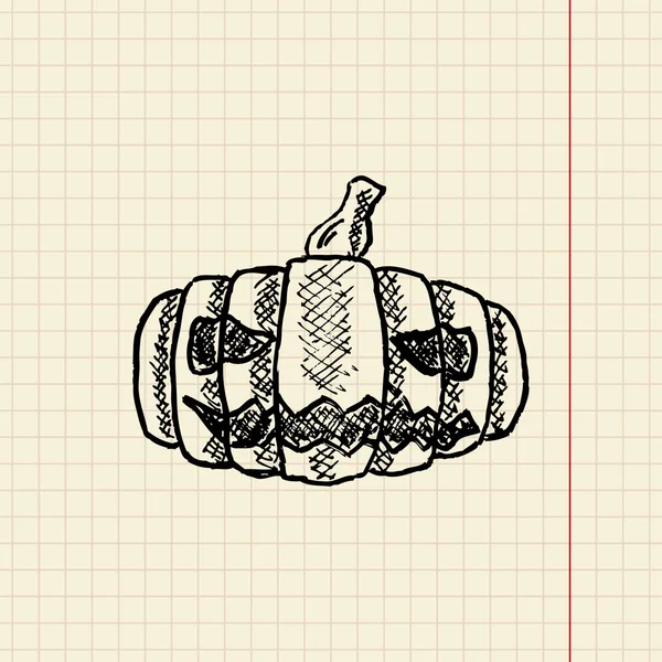 Halloween-Sketch Kürbis — Stockvektor