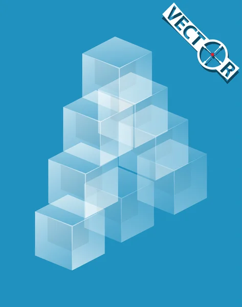 Eight ice cubes — Stock Vector