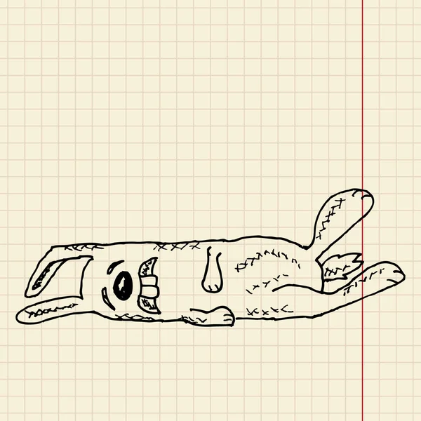 有趣的兔子素描 — 图库矢量图片
