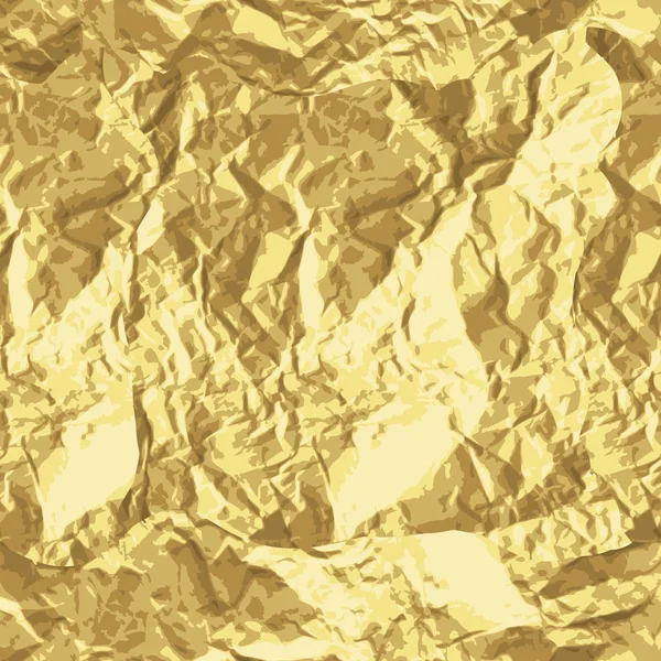 Guld skrynklade sömlös pappersstruktur — Stock vektor