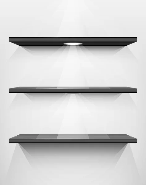 raflar, sergiler için yer ile