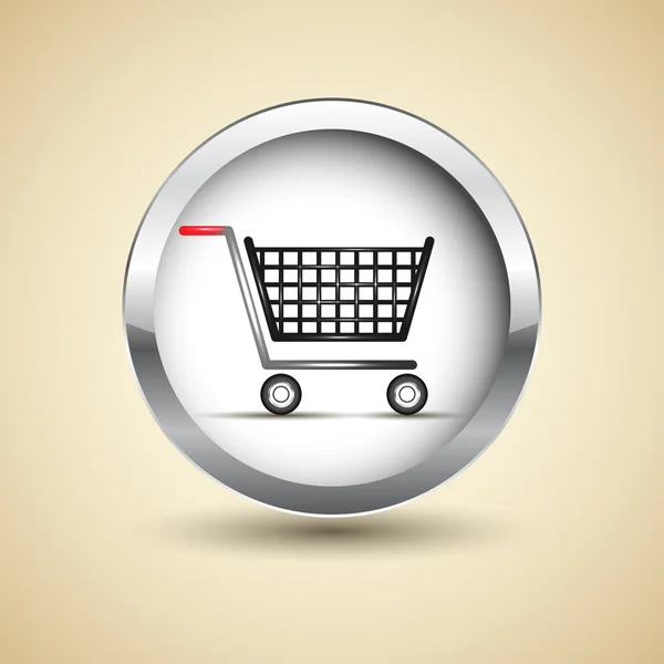Shopping trolley button — Stock Vector