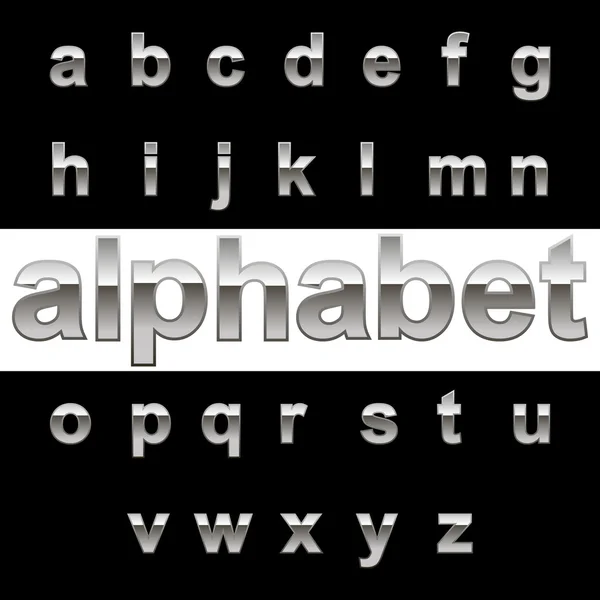 Schoon metaal alfabet — Stockvector