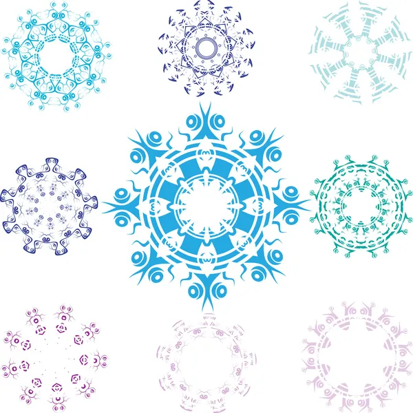 Collecte de flocons de neige isolés — Image vectorielle