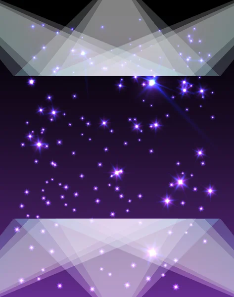 Fond étoilé violet avec éclairage — Image vectorielle