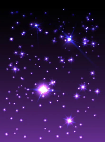 Ciel étoilé violet — Image vectorielle