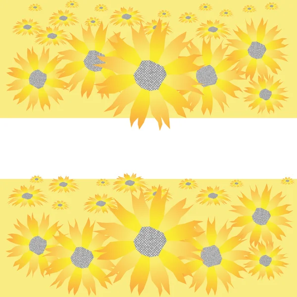 Frame of yellow sunflowers — Stock Vector