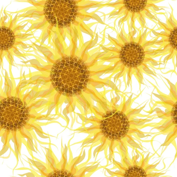 Latar belakang mulus bunga matahari - Stok Vektor
