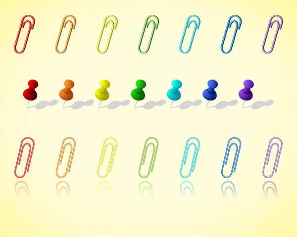 Aantal nietjes en kopspijkers — Stockvector