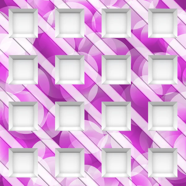 抽象的なシームレスな紫色の背景に白い棚 — ストックベクタ