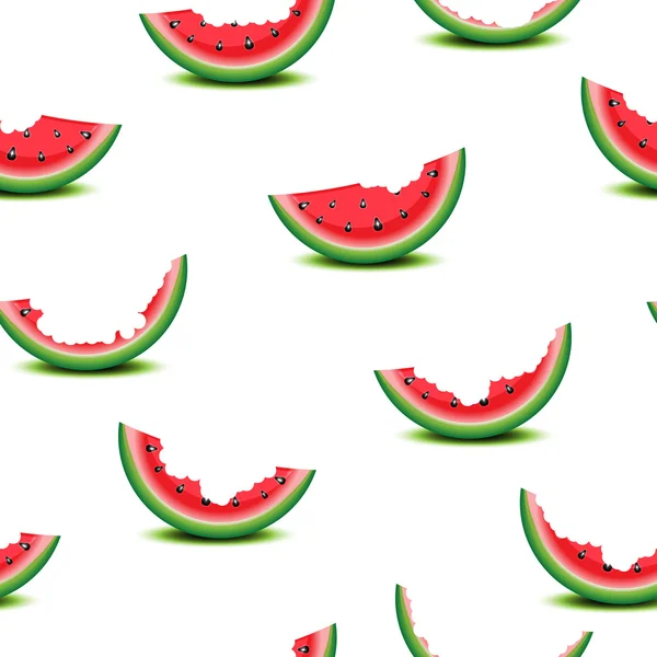 Seamless background of watermelon slices — Stock Vector