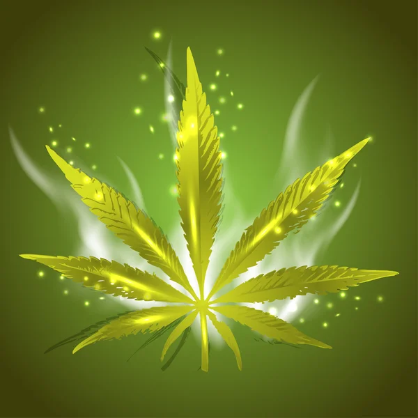 Magic ganja leaf for your design — Stock Vector