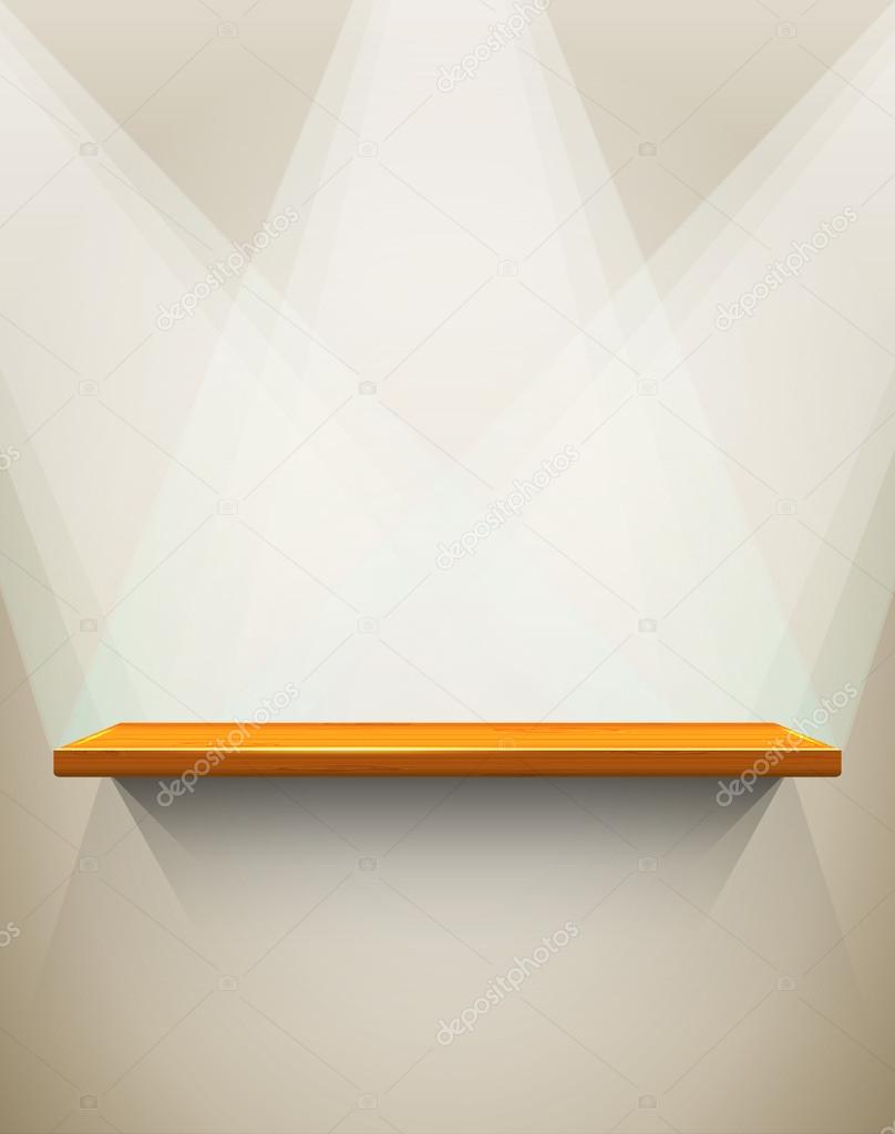 Wooden shelf with place for your exhibit