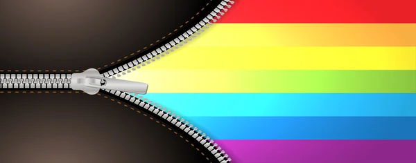 Zipper and rainbow — Stock Vector