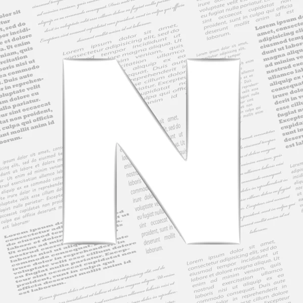Lettera vettoriale N sullo sfondo del giornale senza soluzione di continuità — Vettoriale Stock