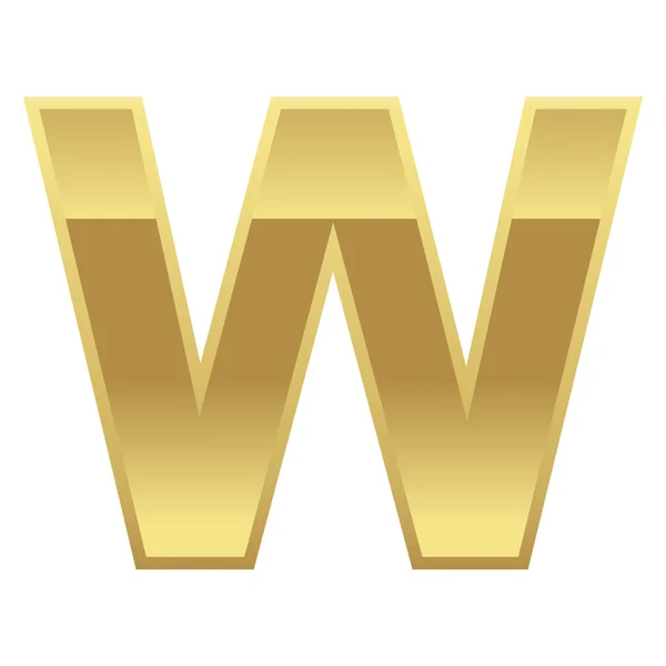 Zlaté písmeno w — Stockový vektor