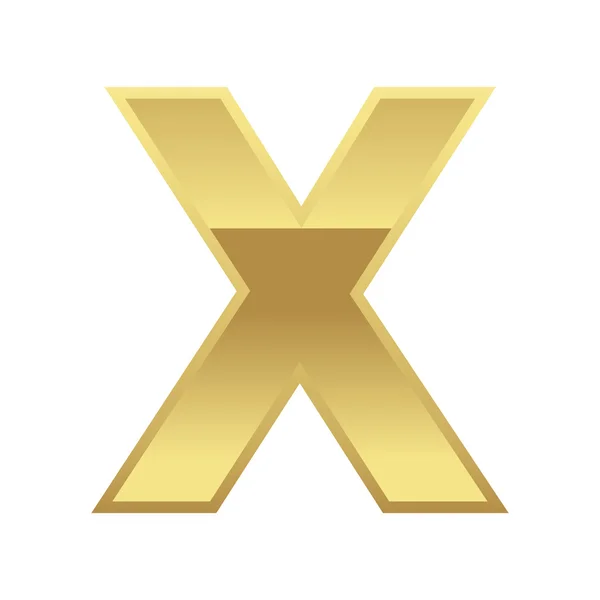 Golden Letter X — Stock Vector