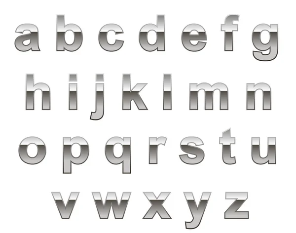 Alphabet métal propre — Image vectorielle