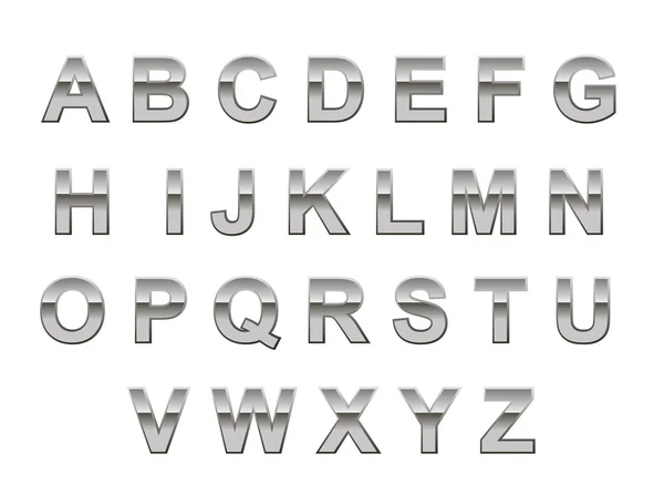 Чистый металлический алфавит — стоковый вектор
