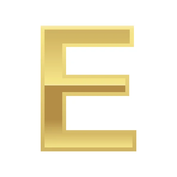 Goldener Buchstabe e — Stockvektor