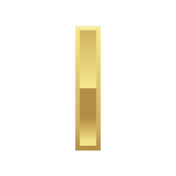 Золотая буква I — стоковый вектор