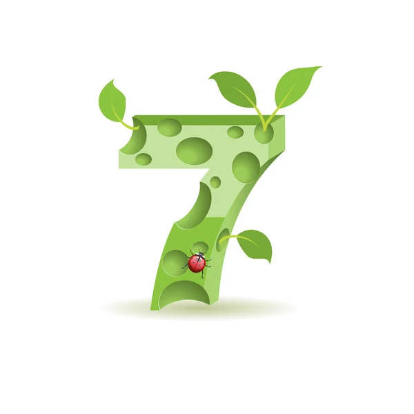 Vector ecological alphabet, number 7 — Stock Vector