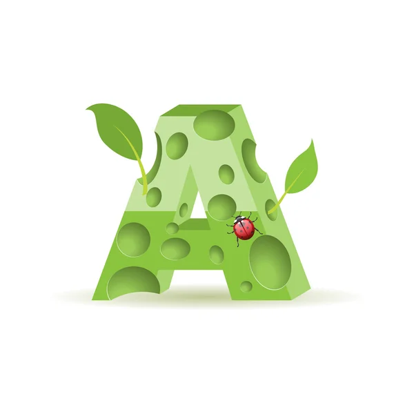 Vector ecology alphabet, letter A — Stock Vector