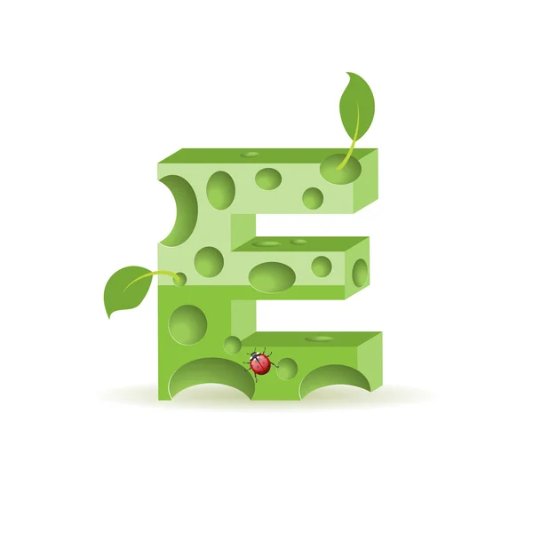 Vector ecology alphabet, letter E — Stock Vector