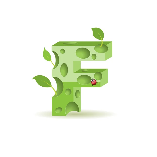 Vector ecology alphabet, letter F — Stock Vector