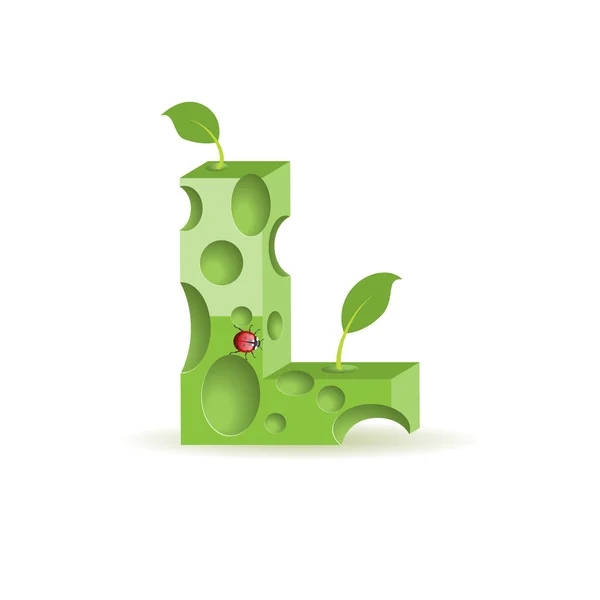 Vector ecology alphabet, letter L — Stock Vector