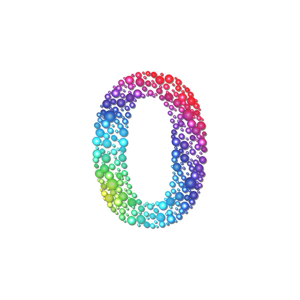 Circle rainbow number 0 — Stock Vector