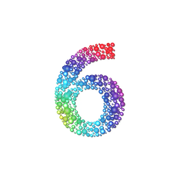 Circle rainbow number 6 — Stock Vector