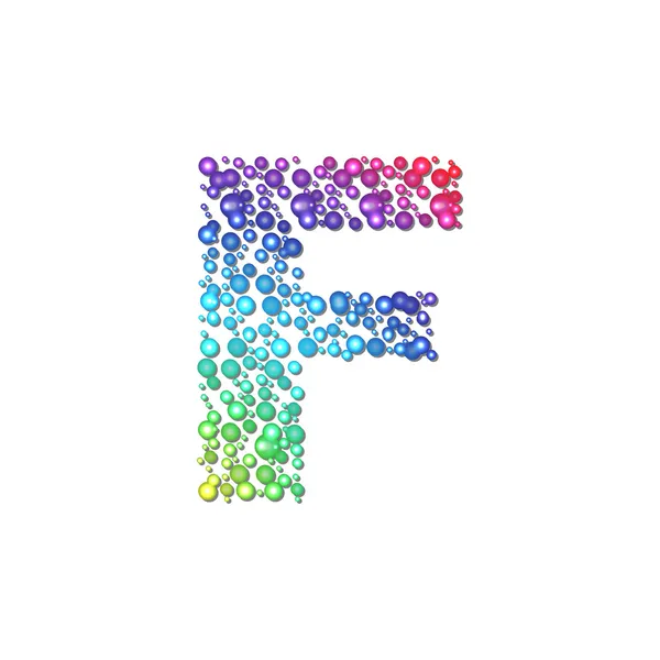 Circle rainbow letter F — Stock Vector