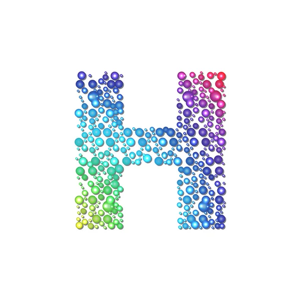 Círculo arco iris letra H — Vector de stock