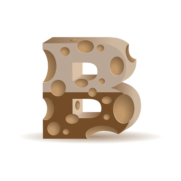 Letter B made of chocolate — Stock Vector