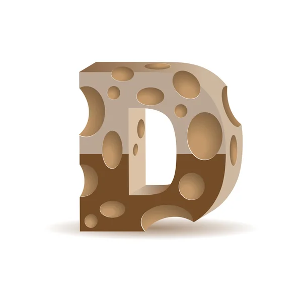 Letter D made of chocolate — Stok Vektör