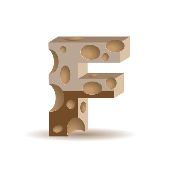 Letter F made of chocolate — Stock Vector