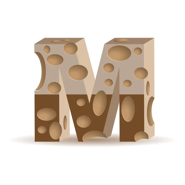 Letter M  made of chocolate — Stock Vector