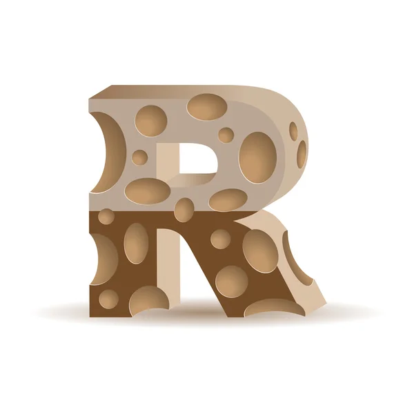 Letter R made of chocolate — Stock Vector