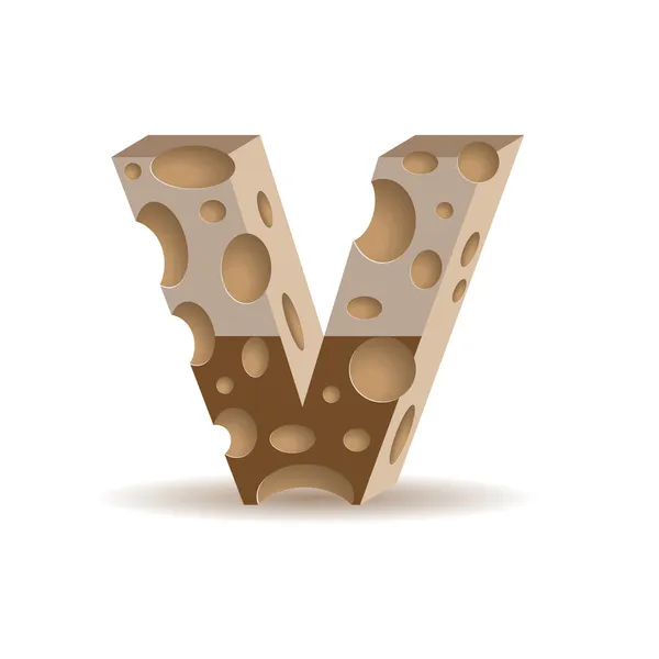 Bokstaven V i choklad — Stock vektor