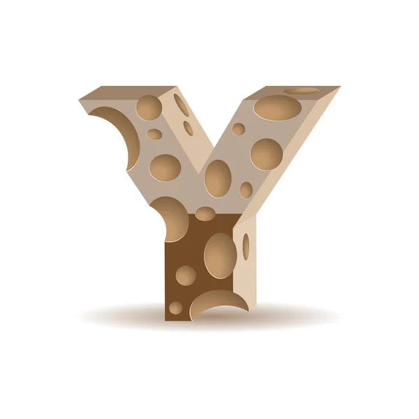 Huruf Y yang terbuat dari coklat - Stok Vektor