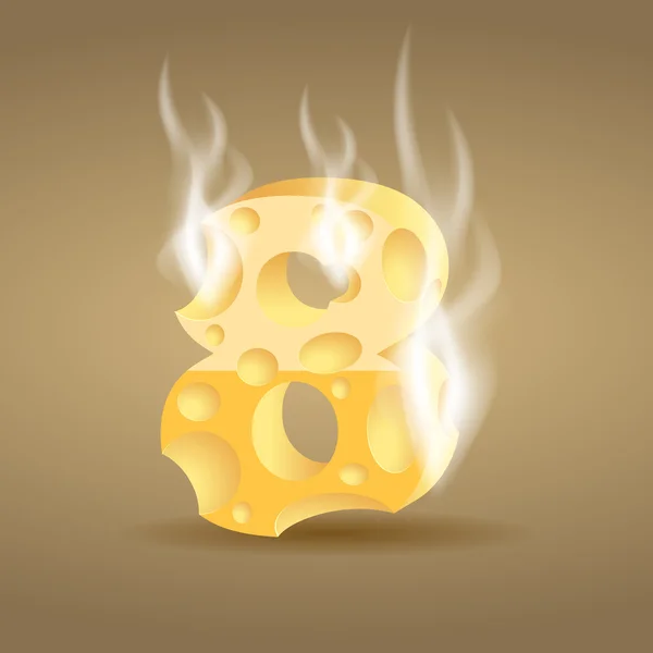Şekil 8 sıcak peynir yapımı — Stok Vektör