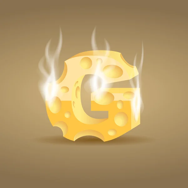Буква G из горячего сыра — стоковый вектор