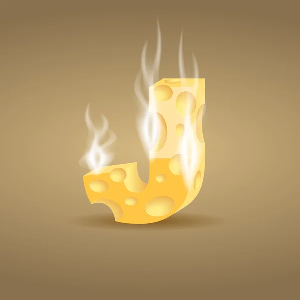 Sıcak peynir ile yapılan harf j — Stok Vektör