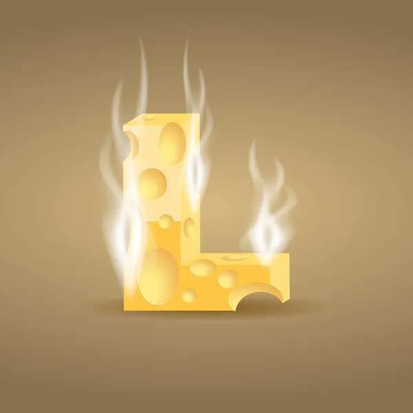 L harfi ile sıcak peynir yapımı — Stok Vektör
