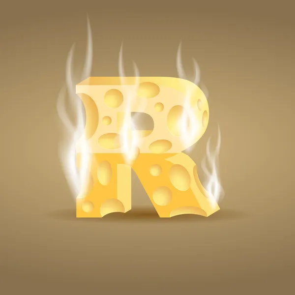 手紙 r から成っている熱いチーズ — ストックベクタ