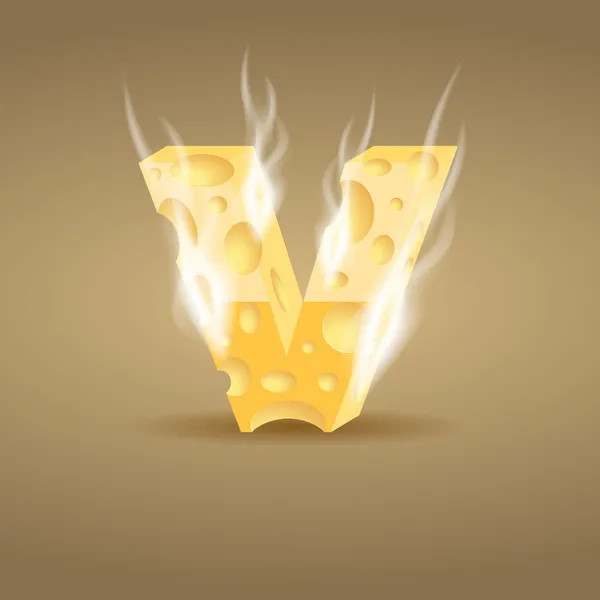 Harf sıcak peynir yapımı V — Stok Vektör